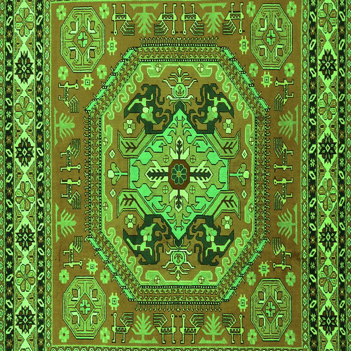 Serging Thickness of Machine Washable Persian Green Traditional Area Rugs, wshtr2298grn