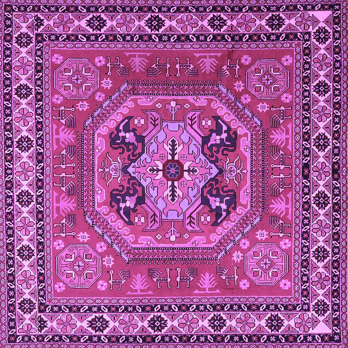 Square Machine Washable Persian Purple Traditional Area Rugs, wshtr2298pur