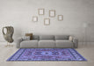 Machine Washable Persian Blue Traditional Rug in a Living Room, wshtr2298blu