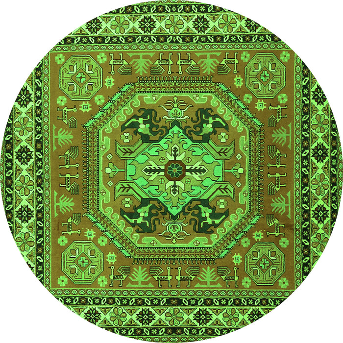 Square Persian Green Traditional Rug, tr2298grn