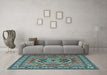 Machine Washable Persian Light Blue Traditional Rug in a Living Room, wshtr2299lblu