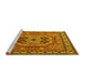 Sideview of Machine Washable Persian Yellow Traditional Rug, wshtr2299yw