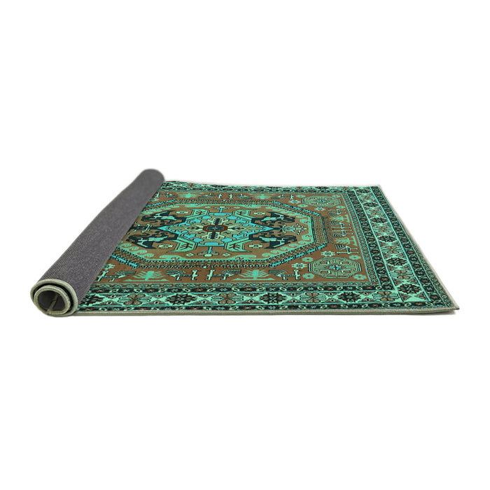 Sideview of Persian Turquoise Traditional Rug, tr2299turq