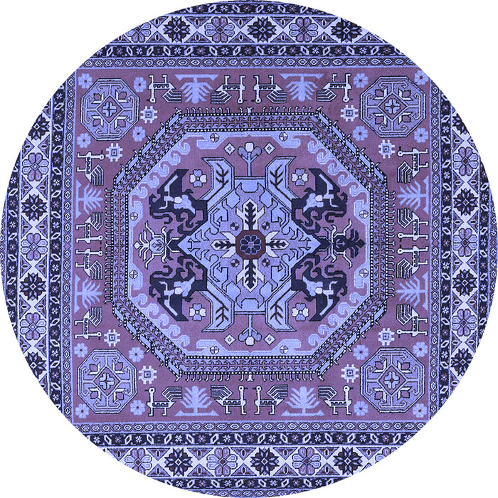 Round Persian Blue Traditional Rug, tr2299blu