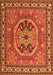 Serging Thickness of Machine Washable Persian Orange Traditional Area Rugs, wshtr2299org