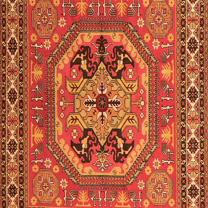 Serging Thickness of Machine Washable Persian Orange Traditional Area Rugs, wshtr2299org