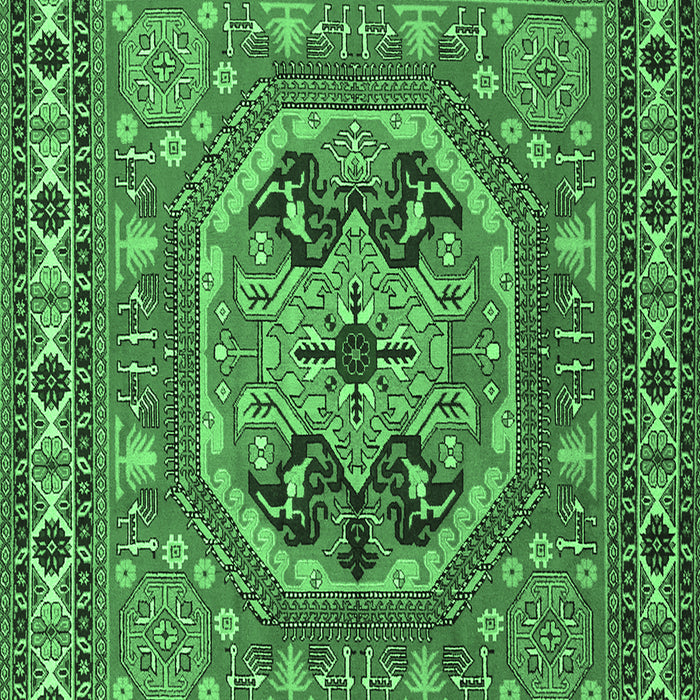 Machine Washable Persian Emerald Green Traditional Area Rugs, wshtr2299emgrn