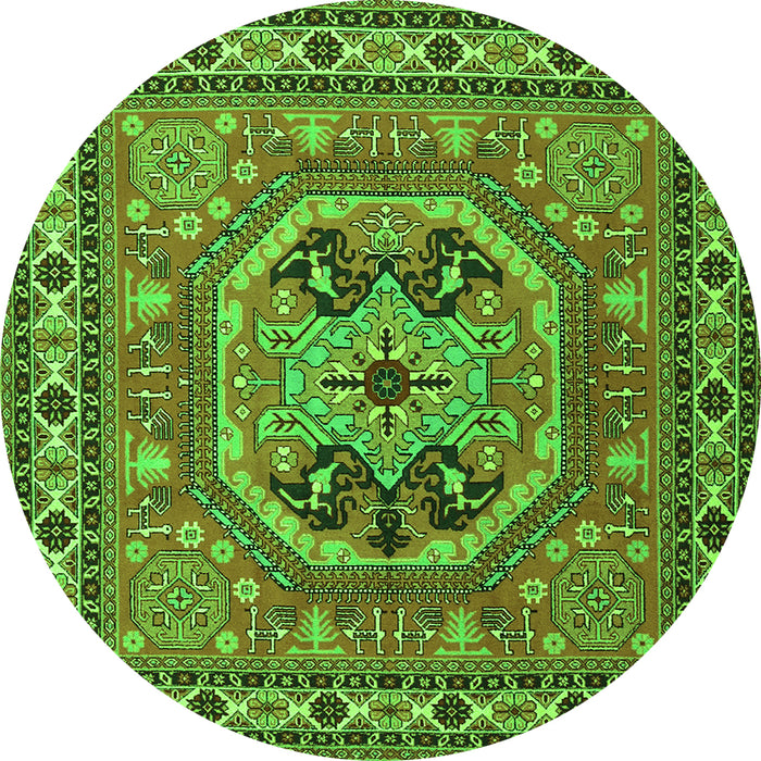 Square Persian Green Traditional Rug, tr2299grn
