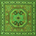 Round Machine Washable Persian Green Traditional Area Rugs, wshtr2299grn