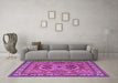 Machine Washable Persian Purple Traditional Area Rugs in a Living Room, wshtr2299pur