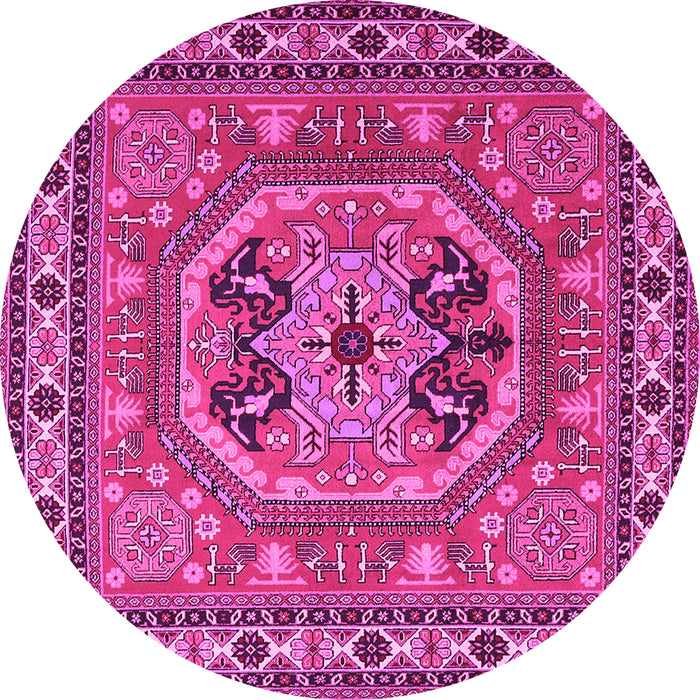 Round Persian Pink Traditional Rug, tr2299pnk