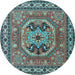 Round Persian Light Blue Traditional Rug, tr2299lblu