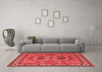 Machine Washable Persian Red Traditional Rug, wshtr2299red