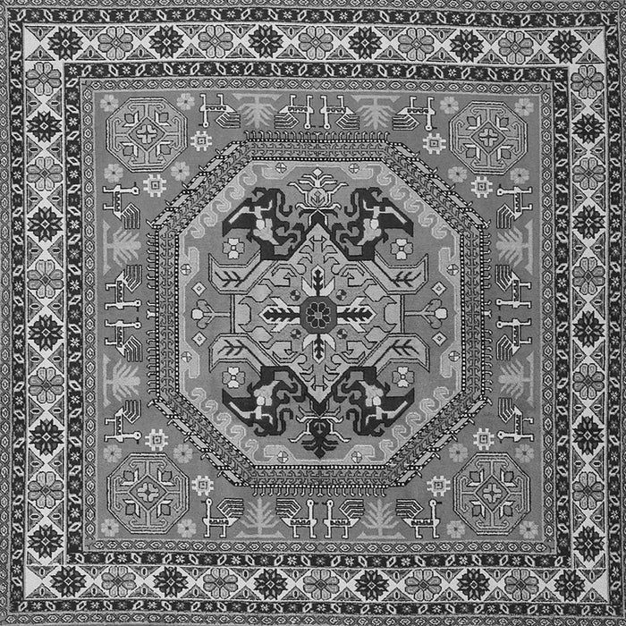 Round Machine Washable Persian Gray Traditional Rug, wshtr2299gry