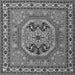 Round Machine Washable Persian Gray Traditional Rug, wshtr2299gry