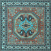 Square Machine Washable Persian Light Blue Traditional Rug, wshtr2299lblu