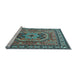 Sideview of Machine Washable Persian Light Blue Traditional Rug, wshtr2299lblu