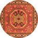 Machine Washable Persian Orange Traditional Area Rugs, wshtr2299org