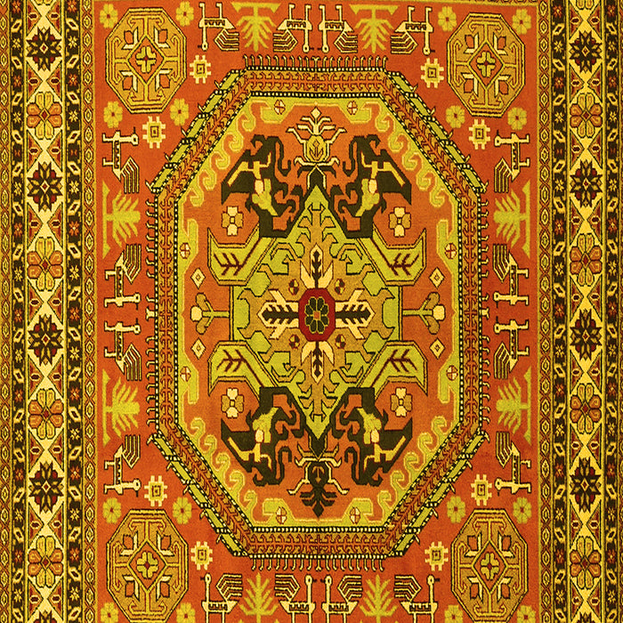 Machine Washable Persian Yellow Traditional Rug, wshtr2299yw