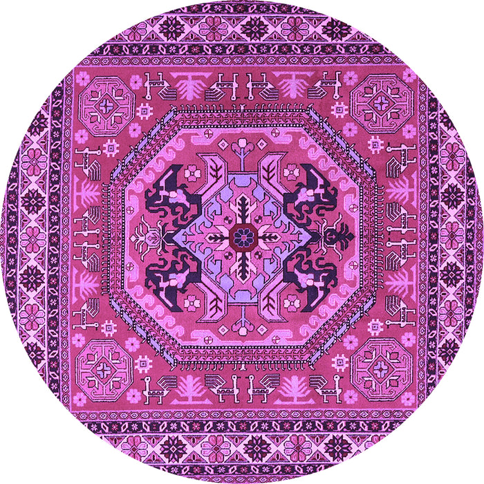 Round Persian Purple Traditional Rug, tr2299pur