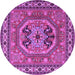 Round Persian Purple Traditional Rug, tr2299pur