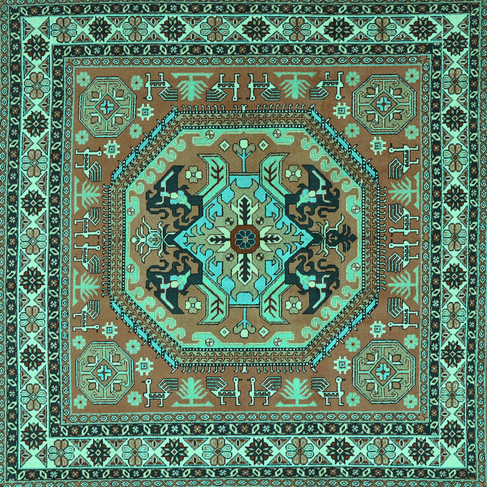 Square Persian Turquoise Traditional Rug, tr2299turq