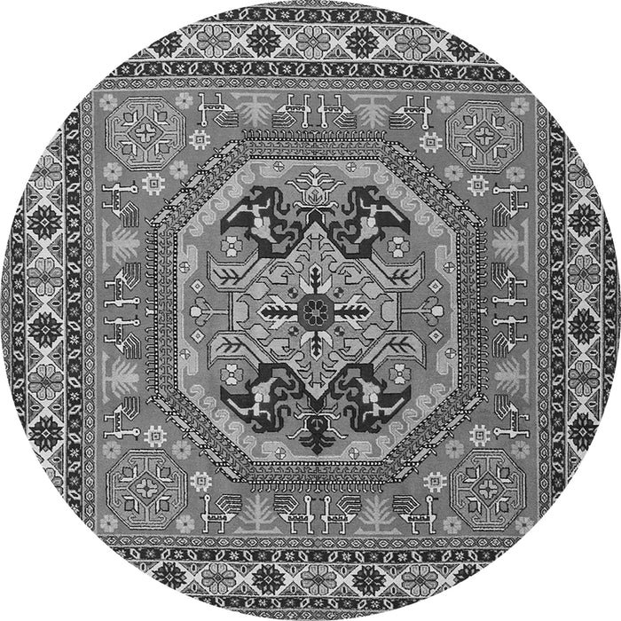 Machine Washable Persian Gray Traditional Rug, wshtr2299gry