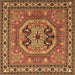 Square Machine Washable Persian Brown Traditional Rug, wshtr2299brn