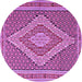 Round Southwestern Purple Country Rug, tr229pur