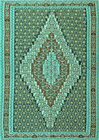 Southwestern Turquoise Country Rug, tr229turq