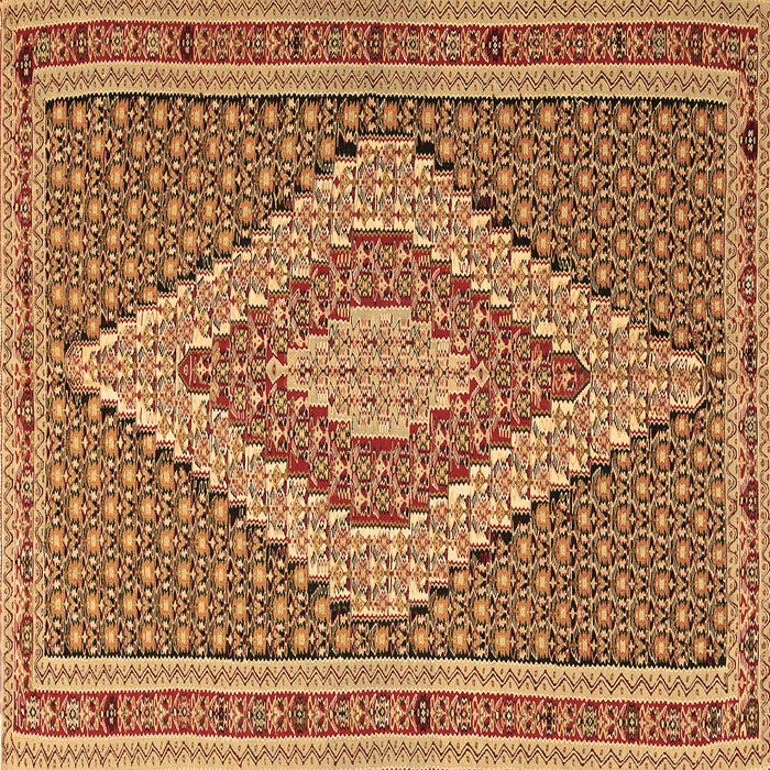 Square Machine Washable Southwestern Brown Country Rug, wshtr229brn