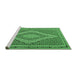 Sideview of Machine Washable Southwestern Emerald Green Country Area Rugs, wshtr229emgrn