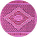 Round Southwestern Pink Country Rug, tr229pnk