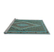 Sideview of Machine Washable Southwestern Light Blue Country Rug, wshtr229lblu