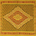 Square Machine Washable Southwestern Yellow Country Rug, wshtr229yw