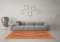 Machine Washable Southwestern Orange Country Rug, wshtr229org