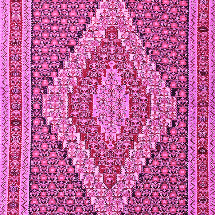 Machine Washable Southwestern Pink Country Rug, wshtr229pnk