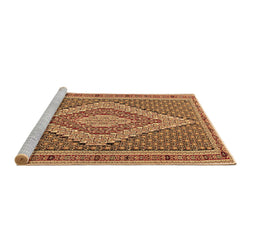 Sideview of Machine Washable Southwestern Brown Country Rug, wshtr229brn
