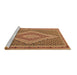 Sideview of Machine Washable Southwestern Brown Country Rug, wshtr229brn