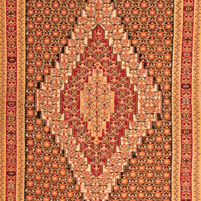 Serging Thickness of Machine Washable Southwestern Orange Country Area Rugs, wshtr229org