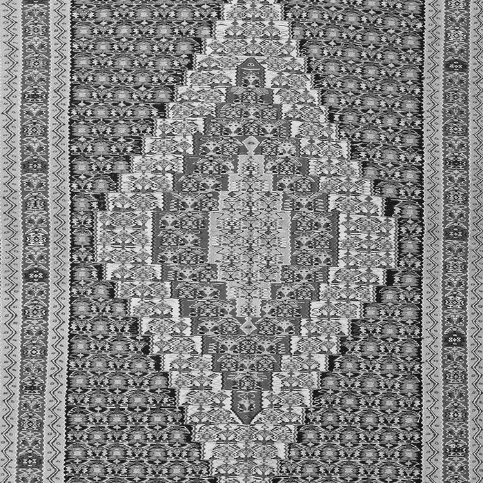 Serging Thickness of Machine Washable Southwestern Gray Country Rug, wshtr229gry