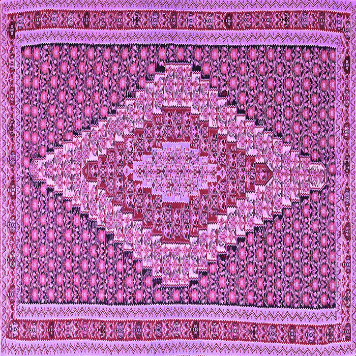Square Machine Washable Southwestern Purple Country Area Rugs, wshtr229pur
