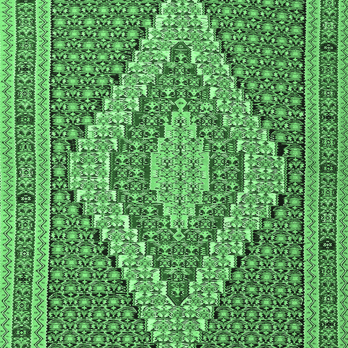 Machine Washable Southwestern Emerald Green Country Area Rugs, wshtr229emgrn