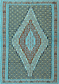 Southwestern Light Blue Country Rug, tr229lblu