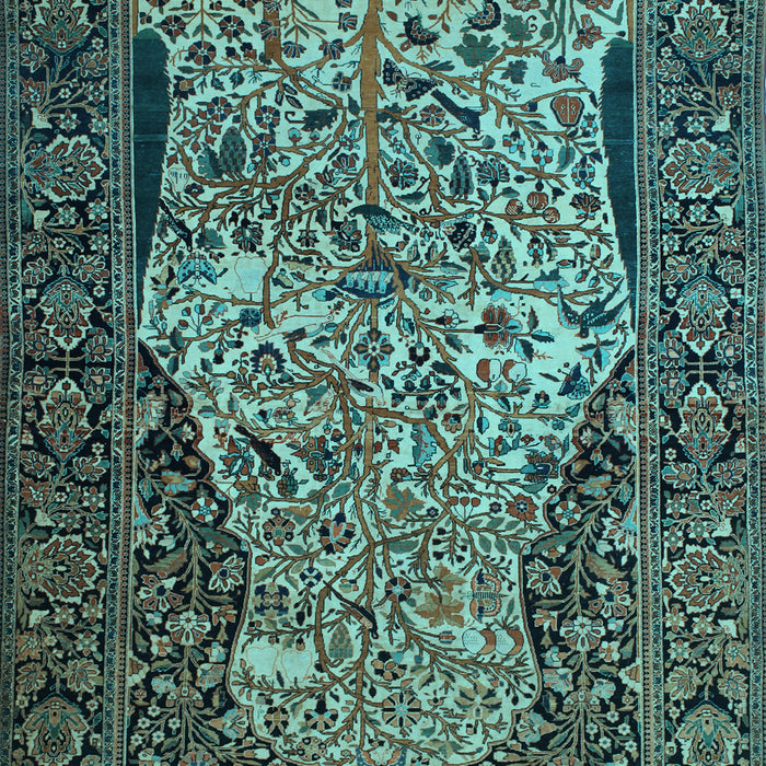 Machine Washable Persian Light Blue Traditional Rug, wshtr22lblu
