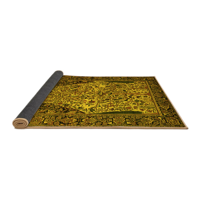 Sideview of Persian Yellow Traditional Rug, tr22yw