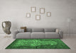 Machine Washable Persian Emerald Green Traditional Area Rugs in a Living Room,, wshtr22emgrn