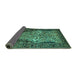 Sideview of Persian Turquoise Traditional Rug, tr22turq