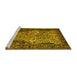 Sideview of Machine Washable Persian Yellow Traditional Rug, wshtr22yw