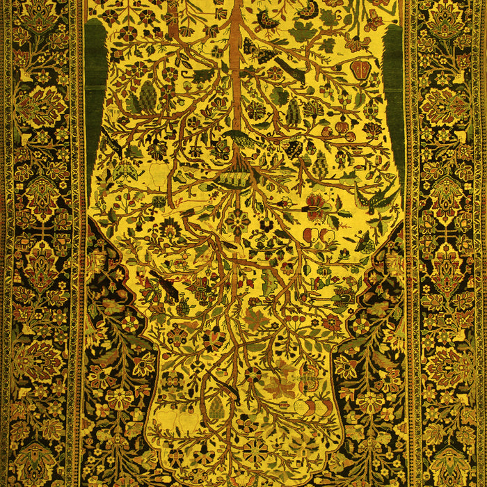Machine Washable Persian Yellow Traditional Rug, wshtr22yw